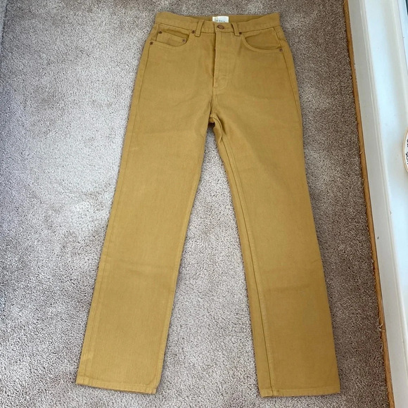Doen ‘Diana’ Denim Jean Palomino Gold Fish‎ Pop Yellow 25 NWT NEW Mustard Jeans - Picture 5 of 12